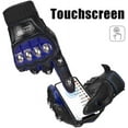 thumbnail image 4 of ILM Alloy Steel Leather Hard Knuckle Touchscreen Motorcycle Bicycle Motorbike Powersports Racing Gloves (XXL, (LEATHER) BLUE), 4 of 6
