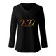 thumbnail image 4 of Camiseta de manga larga suelta con cuello en V y estampado informal a la moda para mujer Pompotops  gfhjh21022, 4 of 4