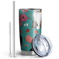 thumbnail image 2 of 20 Oz Australian Shepherd Floral Coffee Tumbler Double Wall Insulated Stainless Steel Water Bottle | Metal Reusable Thermoses Flask with Cup Cap | Leak & Sweat Proof with Anti-Dust Lid, 2 of 7