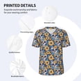 thumbnail image 3 of Rateoe Skull daisy yellow blue Pattern Men’s Baseball Short Sleeve Polo Shirt, Midweight Men's Shirt Golf Shirt Polo Shirts Quick Dry Short-Medium, 3 of 7
