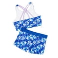thumbnail image 6 of renvena Kids Girls 2 Pieces Swimsuit Crisscross Back Bra Top with Boyshorts Tankini Bathing Suits, 6 of 7