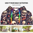 thumbnail image 4 of Haiem Skull record rock for Women's Fashion Hoodies & Sweatshirts with Kangaroo Pocket,Hooded Sweatshirt with Eye-catching Drawstrings-XX-Large, 4 of 7