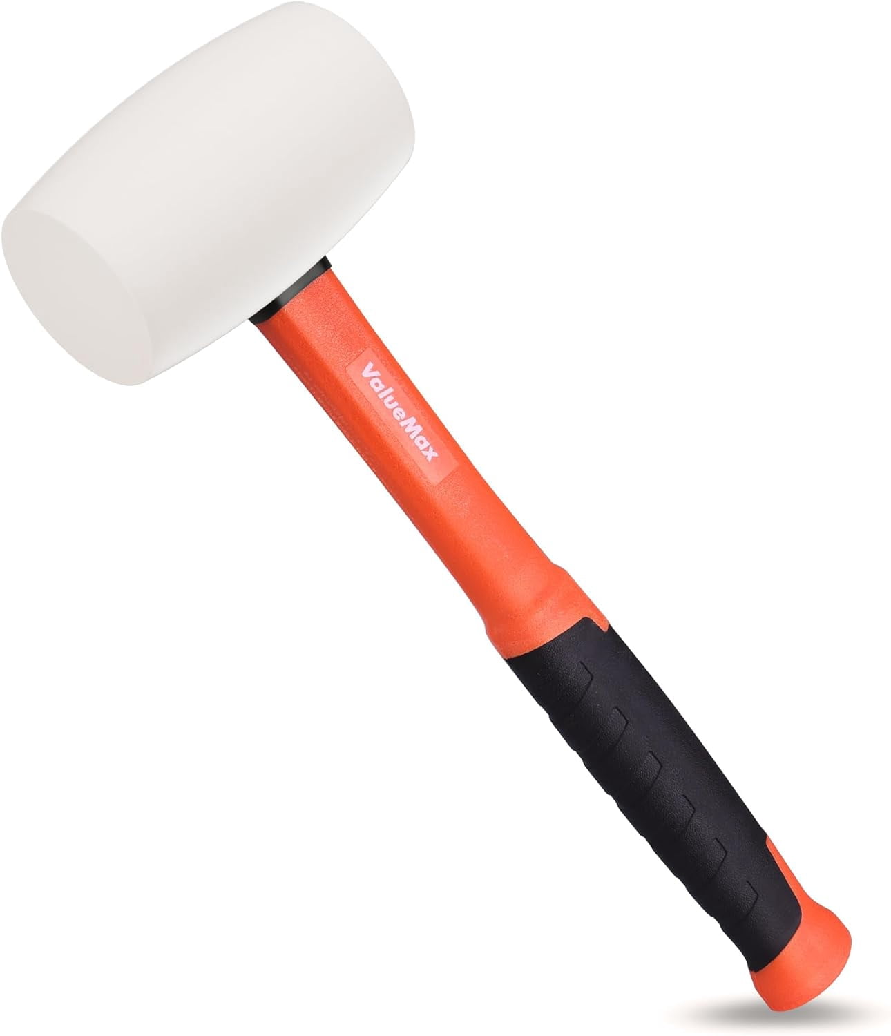 RGHJAR-16oz Rubber Mallet Hammer, Fiberglass Handle, Solid Head, Rubber Mallet for Flooring, Tent Stakes, Woodworking, Camping, Soft Blow Tasks without Damage, White