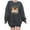 Dark Gray, variant on IROINNID Women's Long Sleeve Sweatshirt Round Neck Thigh-Length Print Loose Thanksgiving Pullover Tops Sweatshirt, Black