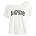 thumbnail image 4 of Girl's Letter Print T Shirts Short Sleeve Tube Off The Shoulder Comfortable Fit Lightweight Summer Tunic Tops White,120, 4 of 5