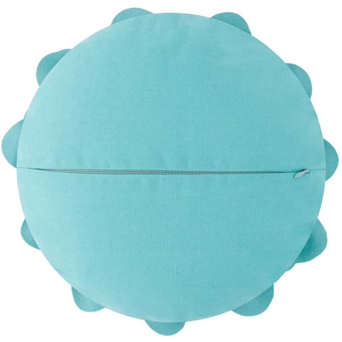 JWH 3D  Handmade Decorative Peony Flower Accent Pillow Cushion Round Shape 14 inch Aqua