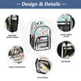 thumbnail image 5 of PVC Transparent Backpacks Clear Backpack for Travel and Outings Watercolor Coral Pink Flowers, 5 of 7