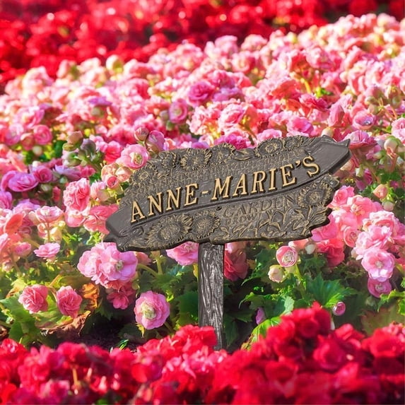 One Line TLC Garden Plaque Standard Lawn in Bronze / Gold