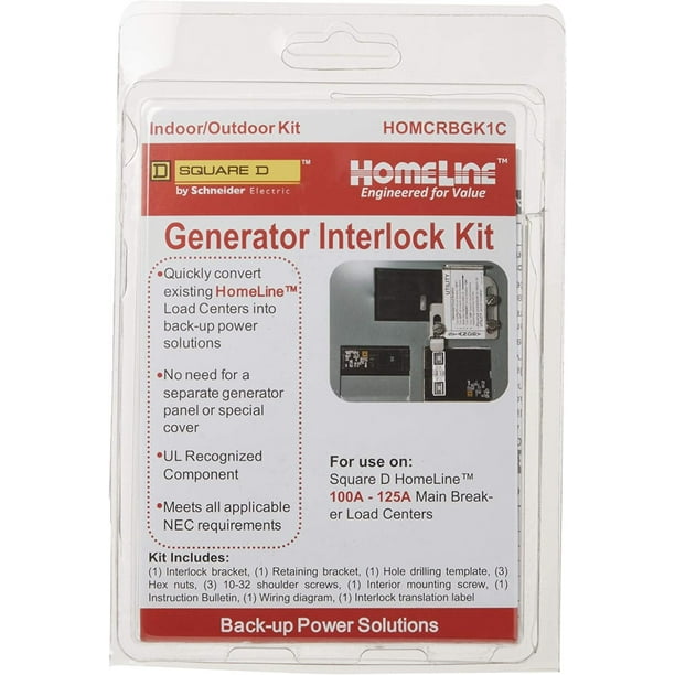 Schneider Electric HOMCRBGK1C 100 Amp Homeline Load Center Outdoor  Generator Inter-Lock Kit