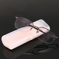 Half Rimless BIFOCAL Reading Glasses 1.50, Metal Gradient Gray