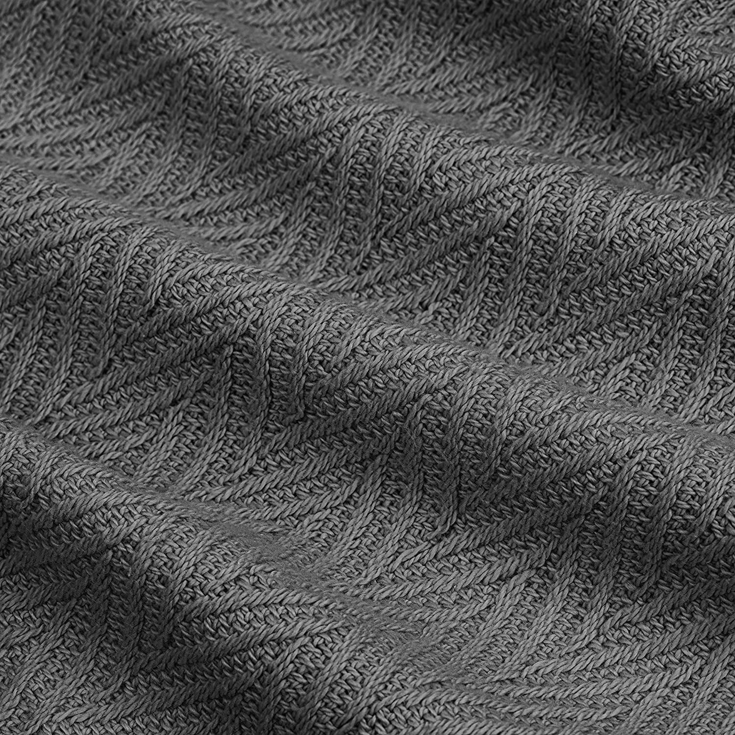 White Classic Luxury Thermal Blankets, Waffle Blanket Wave Design, Lightweight Blanket, Dark Gray Cotton Thermal Blanket Queen Size, Breathable Blanket Queen, Dark Grey