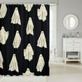 thumbnail image 2 of Ghost Bath Curtain Kids Halloween Ghost Printed Shower Curtain Halloween Themed Bathroom Shower Curtain Set for Women Men Black White Kids Bathroom Accessories s, 2 of 6
