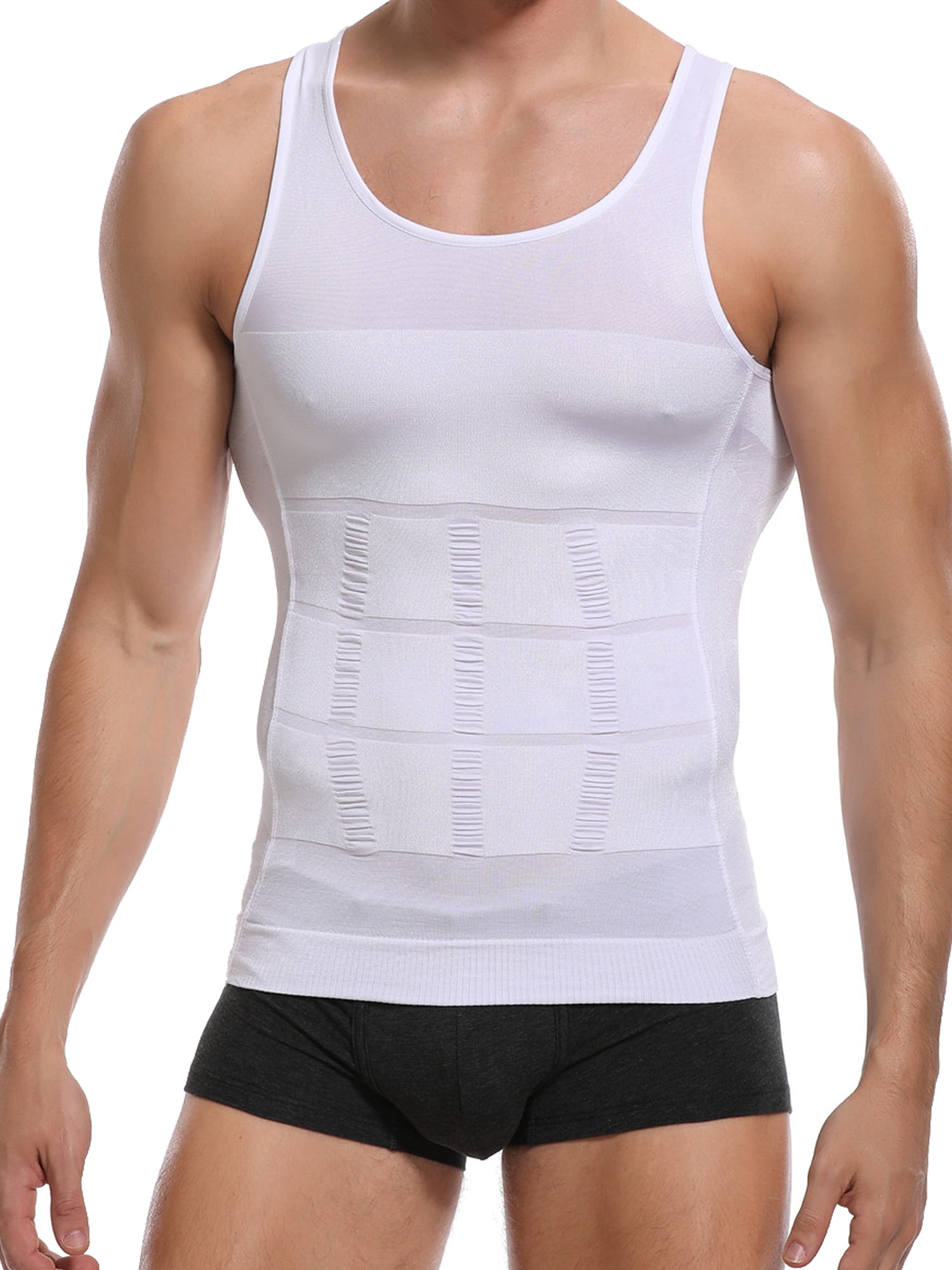 Qric - QRIC Men Slimming Body Shaper Vest Chest Compression Shirts Abs ...