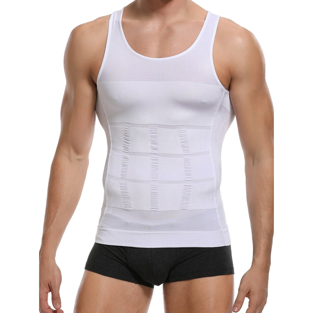 Qric - QRIC Men Slimming Body Shaper Vest Chest Compression Shirts Abs ...