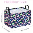 thumbnail image 4 of Bohemian Dinosaur Storage Basket with Handles - Vibrant Dino Print Laundry Hamper & Toy Organizer, Durable Polyester Multi-Purpose Rectangular Bin for Kids' Room Decor,  Shelf Baskets, 4 of 9
