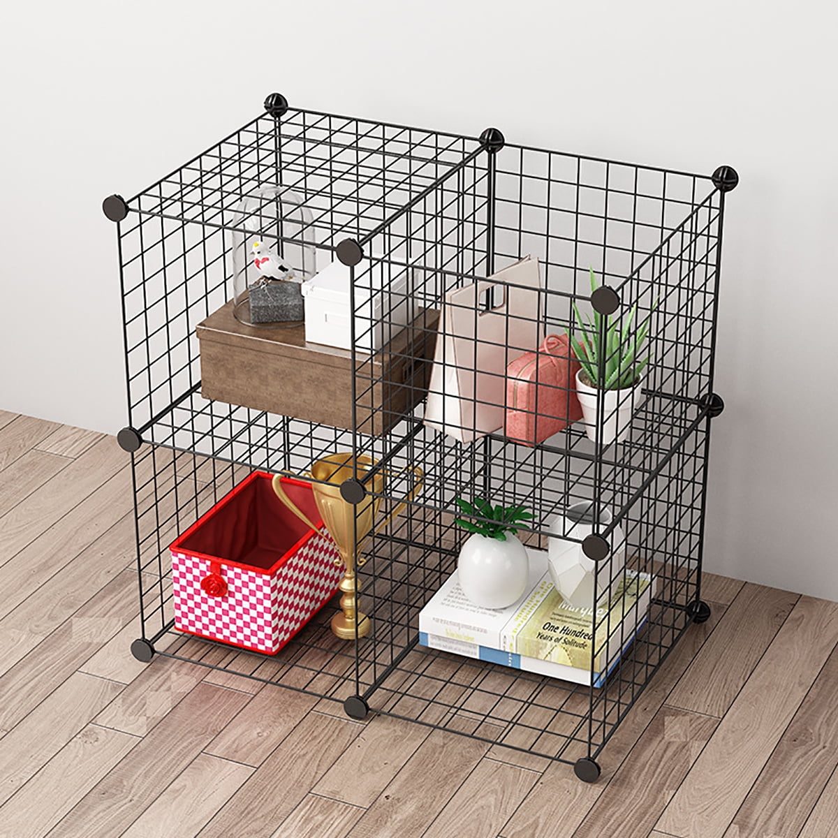 Wire Cube Storage, Metal Grid Organizer, 412Cube Modular Shelving Unit