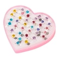 thumbnail image 1 of 36PCS Kids Ring Set Cute Crystal Decor Adjustable Party Ring Jewelry Finger Ring, 1 of 8