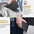 thumbnail image 6 of Wallet Leather Case For Motorola Moto G Play 2026 6.7",with Card Holder,wristband, Shockproof Kickstand Embossed Little Cat Watering Tree Phone Case,Black,For Moto G Play 2026, 6 of 8
