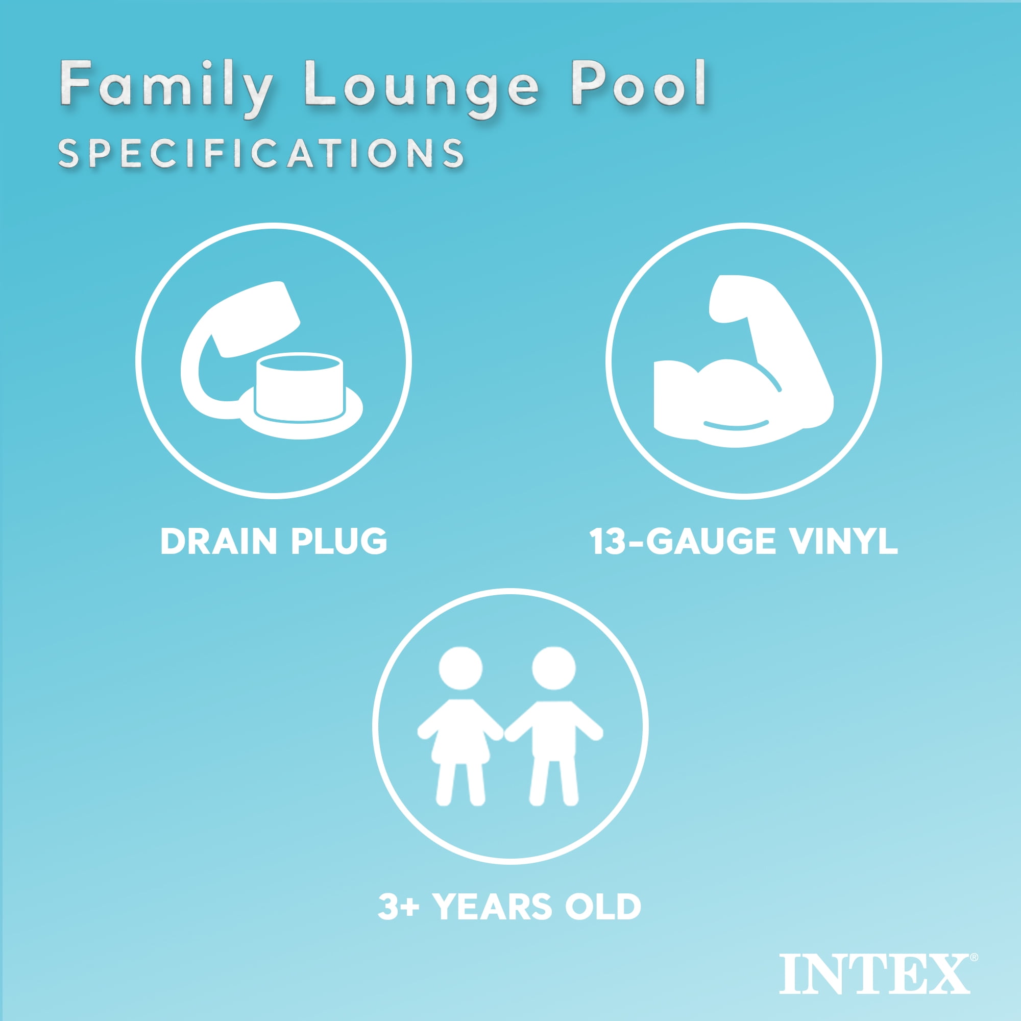Intex, 2 x 57190EP, Swim Center Inflatable Family Lounge Swimming Pool with Bench 2 Pack, Blue