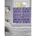 thumbnail image 3 of Purple Plaid 2 Panel Kitchen Curtains for Windows, Modern Art Checkered Farmhouse Bathroom Privacy Curtain, Home Décor Window Treatment for Bedroom/Living Room 55"x45", 3 of 6