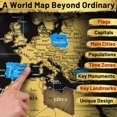 thumbnail image 4 of OVANTO Scratch Off World Map - 17x24 World Map Poster, The Only Travel Map with Super Easy Scratch Foil, Flags, Capitals, Population, Monuments, Land, 4 of 9