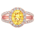 thumbnail image 7 of Solitaire with Accents Engagement Ring for Women - 2.6ct Natural Citrine in 14K Rose Gold Promise Ring, 7 of 7