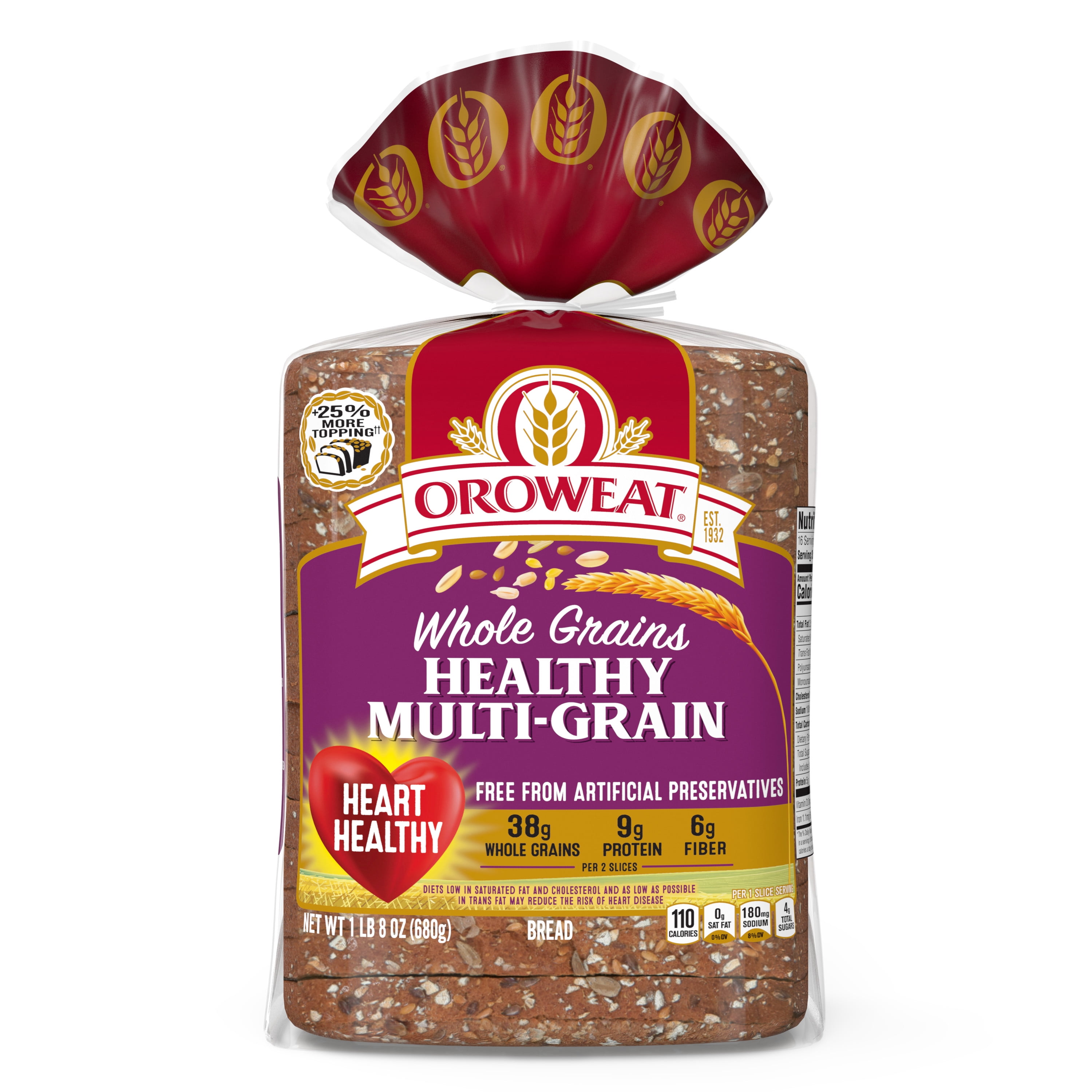 Oroweat Whole Grains Healthy Multi Grain Bread Loaf, 24 oz