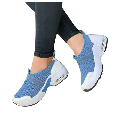 

Quealent Women Shoes Slip Ons Women s Fashion Sneakers Casual Canvas Sneakers for Women Comfortable Flats Breathable Padded Insole Slip on Sneakers Women Low Slip on Shoes Light Blue 9.5
