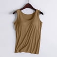 thumbnail image 2 of QATAINLAV Khaki Tank Tops for Women with Built in Bra Summer Sleeveless Spaghetti Strap Padded Tanks Workout Yoga Camisole, 2 of 5