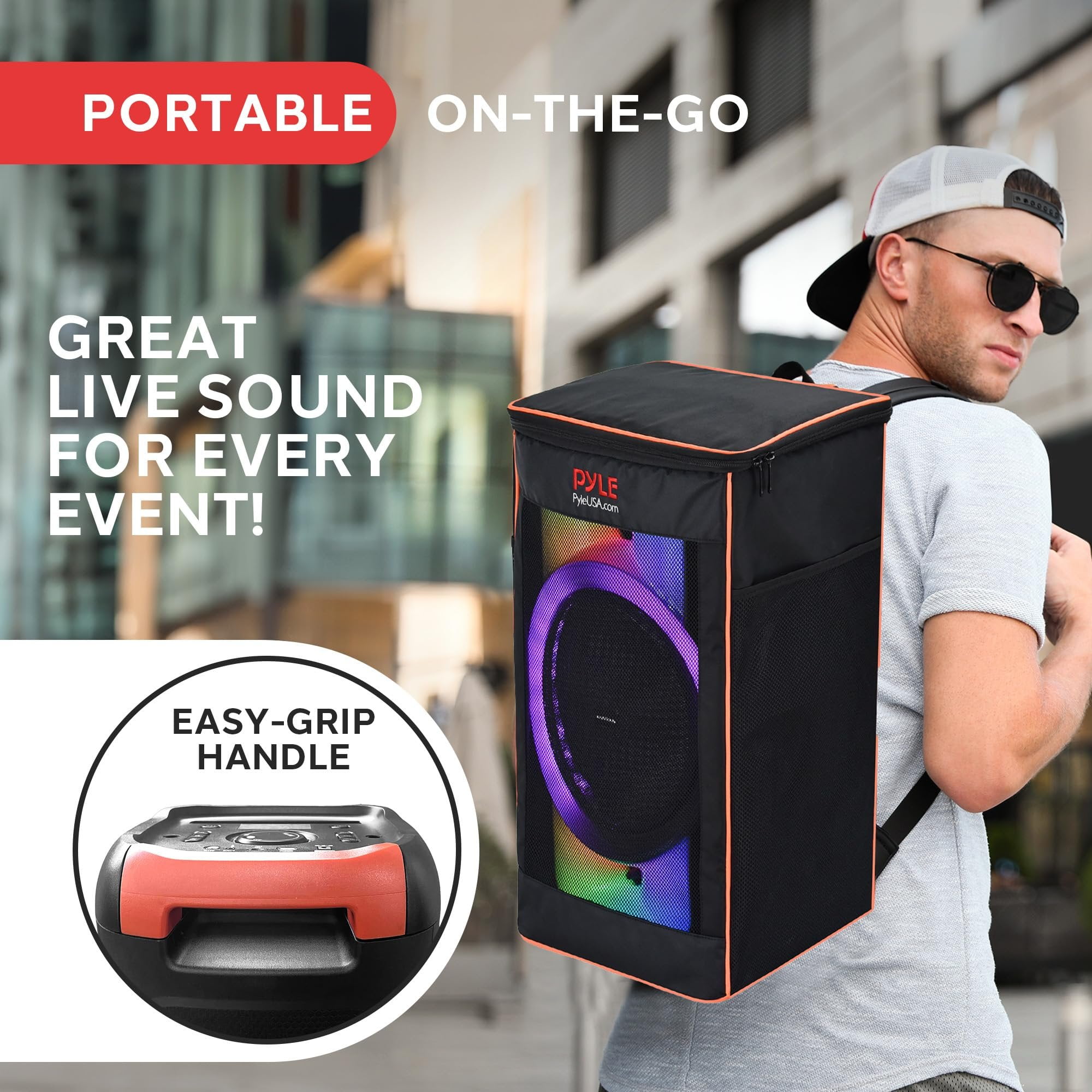 Pyle Audio Large Bluetooth Party Speaker - Big Bluetooth Speaker with True Wireless Stereo System - Enjoy Powerful Bass and Clear Treble - Big Speaker with Carry Bag - PPHP1979BG - 160W