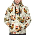 thumbnail image 5 of Bingfone Colorful Roosters Men'S Drawstring Hoodie Long Sleeve Pocket Sweatshirts-Large, 5 of 9