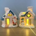 thumbnail image 4 of Ruiboury Resin Snow House LED Village Set Desktop Decoration House Santa 1Set, 4 of 6