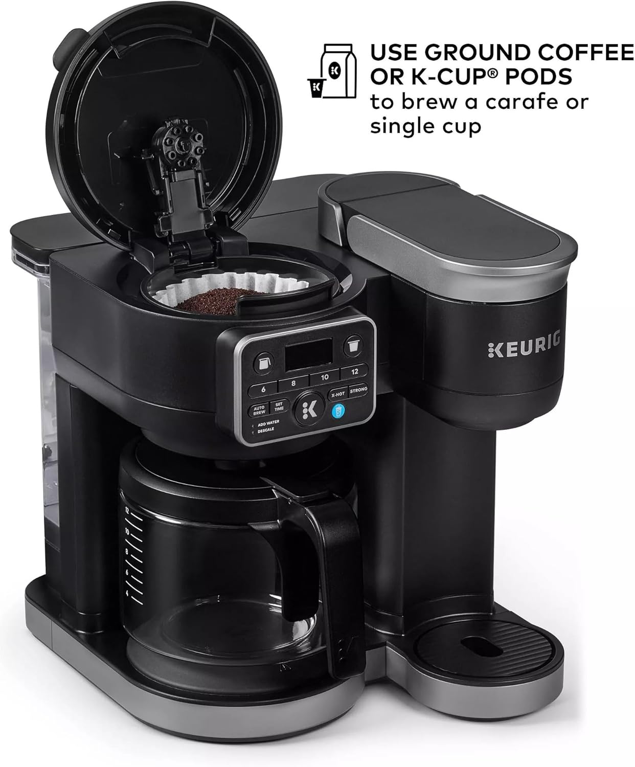 Restored Keurig K-Duo Gen 2 Hot & Iced Single Serve + 12-Cup Carafe Coffee Maker, 72 oz Reservoir (Refurbished)