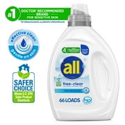 all Free Clear Liquid Laundry Detergent, 50 oz, 66 Loads