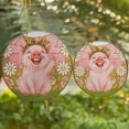 thumbnail image 4 of Lotusprinthandmade Cute Pig Lovers Stained Glass Suncatcher for Window Hanging Cir6in, pig animal stained glass decor, pig lovers glass art, 4 of 4