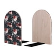 thumbnail image 2 of KLL Watercolor Floral Print Wood Book Ends for Shelves,1 Pair Wood Bookends Book Holder Stand Decorative, Book Stoppers for Heavy Duty Books CD File Video Games, 2 of 8