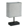 thumbnail image 1 of Cedar Hill 17" Black Wireless Charging Table Lamp with USB Port, 1 of 6