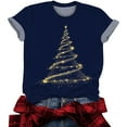 thumbnail image 4 of VKOYWKM Womens Christmas T-Shirts Merry Christmas Tree Print Tees Short Sleeve Loose Fit Xmas Tshirts Crew Neck Classic Xmas Party T Shirts, 4 of 5