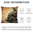 thumbnail image 5 of GOSMITH  Steam Engine Throw Pillow Cushion Cover, Grunge Tone Antique Old Iron Train in Aged Sepia Colored Style Design Industrial Theme Print, Decorative Square Accent Pillow Case, Brown, 5 of 5