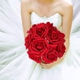 thumbnail image 4 of Artificial Flower Red Rose 25pcs/50pcs Real Looking Fake Roses W/Stem for DIY Wedding Bouquets Centerpieces-50pcs-Bubble Roses, 4 of 5