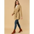 thumbnail image 4 of INSPIRE CHIC Women's Cute Turn Down Collar Single Breasted Long Belted Trenchcoat, 4 of 6