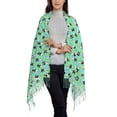 thumbnail image 3 of Cauagu Alphabet And Panda Print Women Wrap Shawl tassels Scarves Retro Scarf 77.6"X28.3", 3 of 8