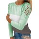 thumbnail image 2 of Puntoco mujeres Casual Color bloqueo cuello redondo encaje ahueca hacia fuera manga larga pulóver blusa adelgazante camiseta tops Puntoco Puntoco-2672, 2 of 5