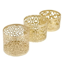 Minkissy 3Pcs Gold Candle Holder Set Iron Aromatherapy Decor for Bedroom and Bathroom