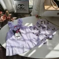 thumbnail image 4 of Sanrio Cinnamoroll Kuromi conjunto de ropa para niñas, camisola con estampado de dibujos animados de algodón para niñas, Top + Pantalones cortos, 4 of 5