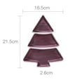 thumbnail image 4 of EeaseMX Bandeja creativa de cerámica con forma de árbol de Navidad para servir dulces, aperitivos y frutas, con secciones, ideal para dulces, pasteles y frutos secos (morado)., 4 of 7