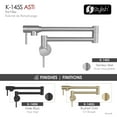 thumbnail image 3 of Stylish Asti Two Handles Brushed Stainless Steel Wall Mount with Single Hole Pot Filler K-145S, 3 of 10