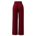 thumbnail image 3 of Outfmvch Womens Linen Pants Beach Pants for Women Vacation Beach Trousers Drawstring Elastic Waist Linen Palazzo Pants for Women Baggy Straight Leg Gaucho Pant Vintage Baggy Beach Trousers Wine S-2XL, 3 of 5