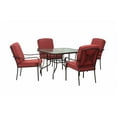 thumbnail image 2 of Outdoor Patio Garden Furniture Augusta 5-Piece Dining Set with 4 Cushioned Chairs, 1 Square Dining Table - Red, 2 of 8
