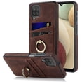 thumbnail image 1 of Nalacover for Samsung Galaxy A12 5G 6.5 inch Wallet Back Case,Luxury PU Leather Soft TPU Anti-Drop Shockproof Two Card Slots with Finger Ring Holder Kickstand Ultra Slim Phone Cover.Coffee, 1 of 8